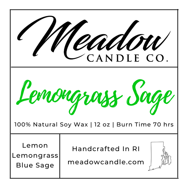 Lemongrass Sage Soy Candle 12 oz