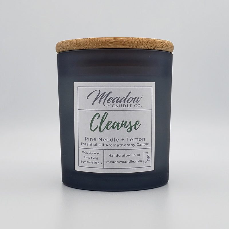 Cleanse Aromatherapy Soy Candle with Pine and Lemon Essential Oils 12 oz