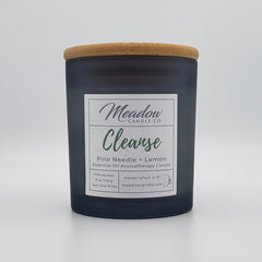 Cleanse Aromatherapy Soy Candle with Pine and Lemon Essential Oils 12 oz