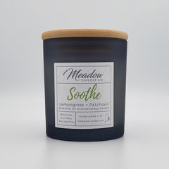 Soothe Aromatherapy Soy Candle with Lemongrass and Patchouli Essential Oils 12 oz