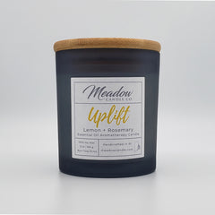 Uplift Aromatherapy Soy Candle with Lemon and Rosemary Essential Oils 12 oz