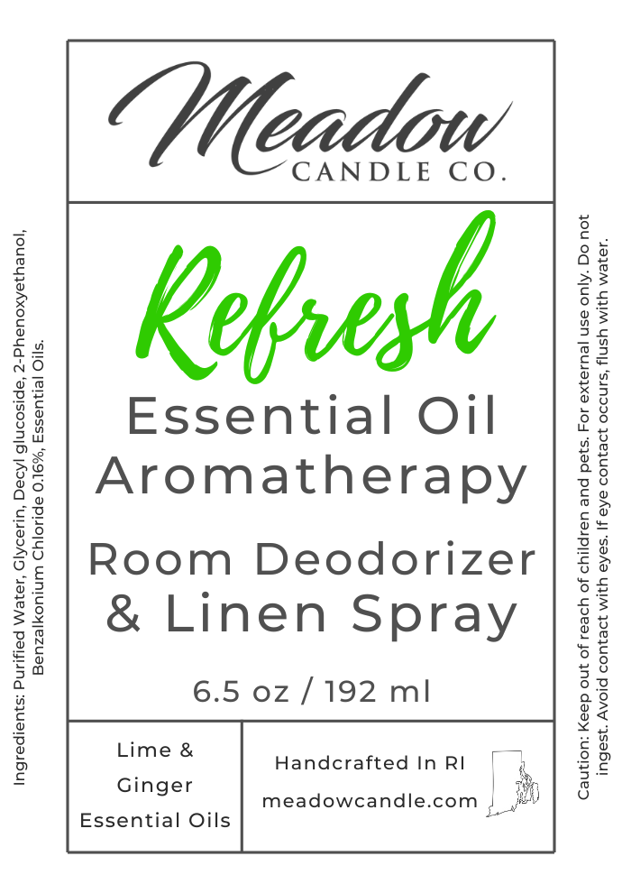 Refresh Aromatherapy Room & Linen Spray with Lime & Ginger Essential Oils 6.5 oz
