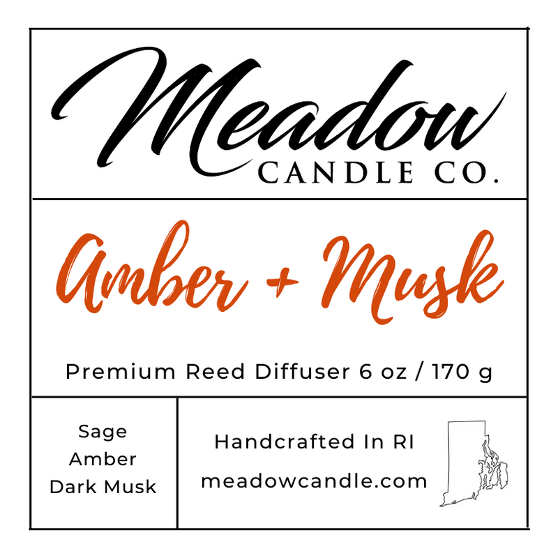 Amber and Musk Reed Diffuser 6 oz