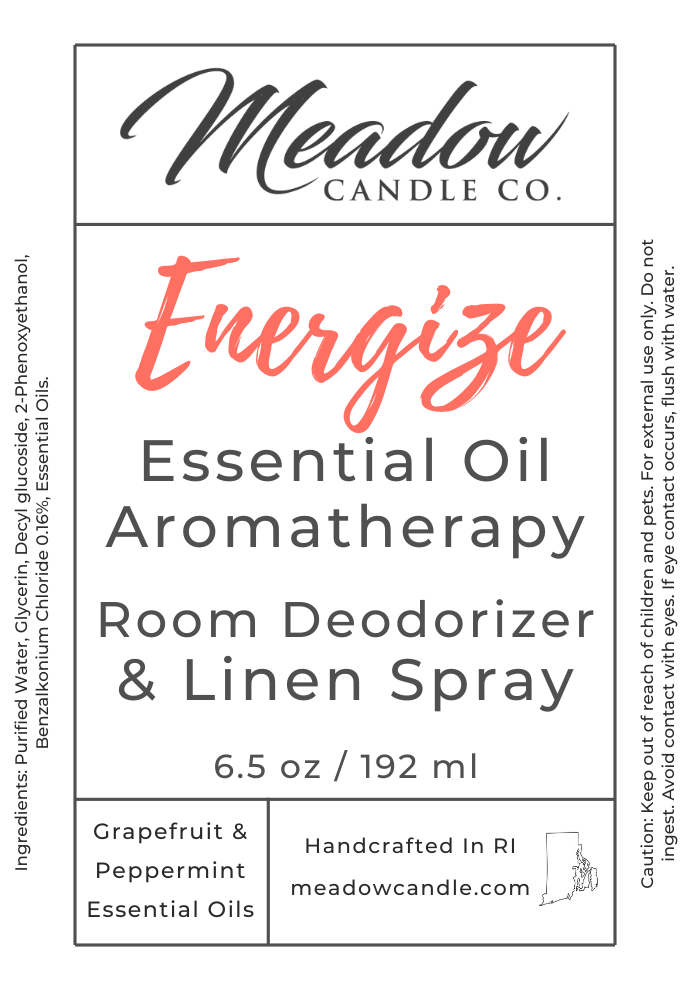 Energize Aromatherapy Room & Linen Spray with Grapefruit & Peppermint Essential Oils 6.5 oz