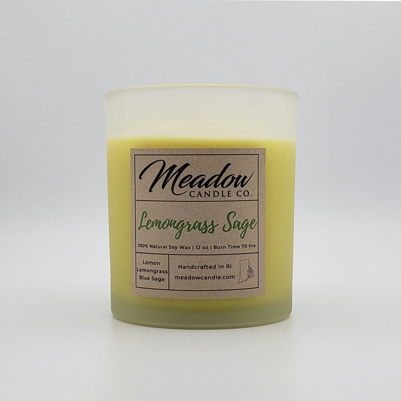 Lemongrass Sage Soy Candle 12 oz