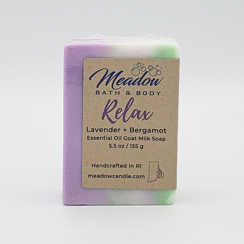 Relax Lavender & Bergamot Essential Oil Goat Milk Soap 5.5 oz