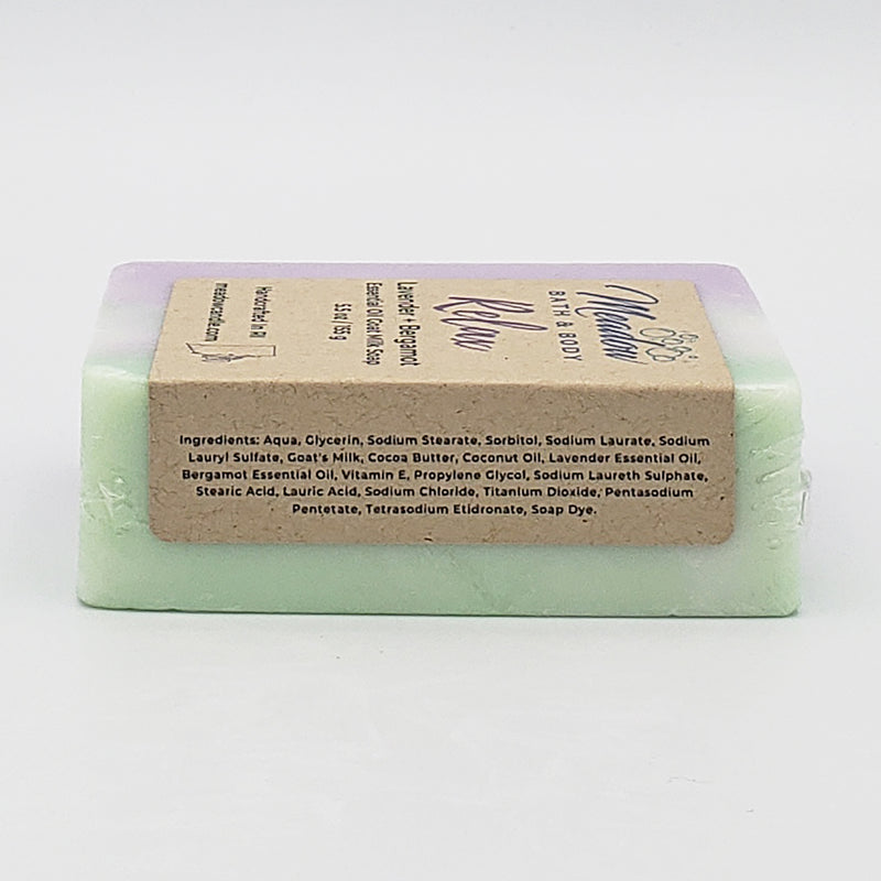 Relax Lavender & Bergamot Essential Oil Goat Milk Soap 5.5 oz