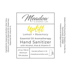 Uplift Aromatherapy Hand Sanitizer with Lemon and Rosemary Essential Oils 4 oz